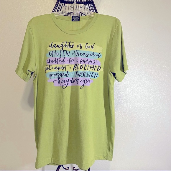 DAUGHTER BLESSING T Shirt Size L Green by LOVE FAITH - Picture 2 of 6